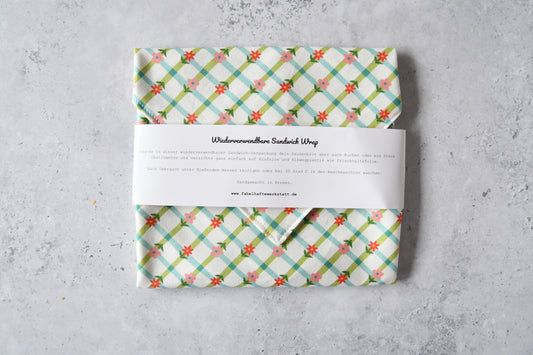 Wiederverwendbarer Sandwich Wrap - Karoline grün