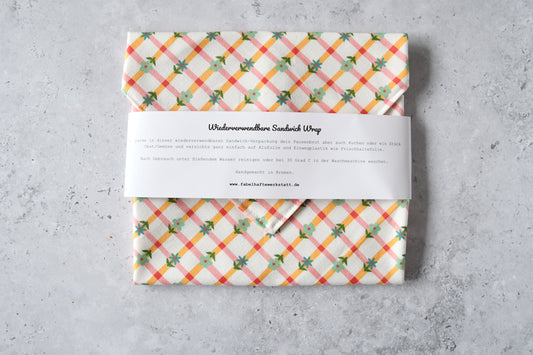 Wiederverwendbarer Sandwich Wrap - Karoline orange