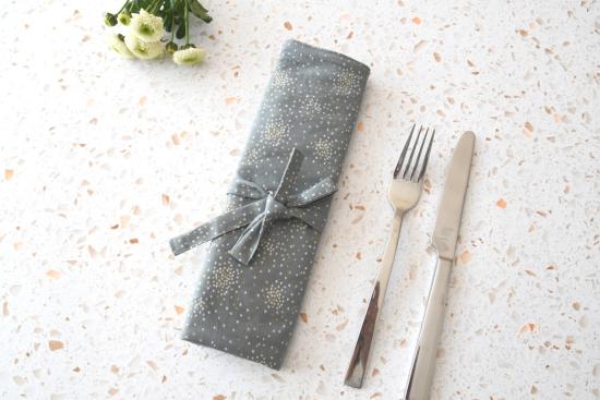 Besteckrolle "Glitter auf grau"