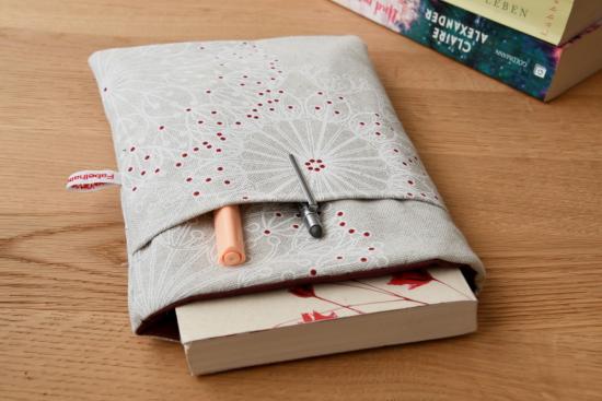 Preview: Buchtasche, Buchhülle - "Eisblumen"