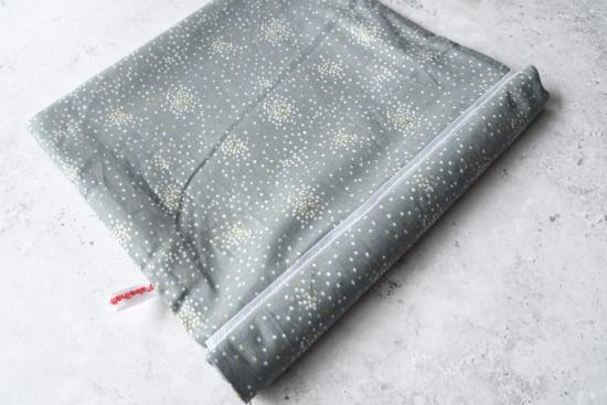 Gefrierbeutel wiederverwendbar, zero waste - "Glitter auf grau"
