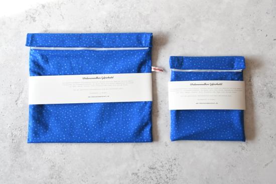 Gefrierbeutel wiederverwendbar, nachhaltig - "Blue dottie"
