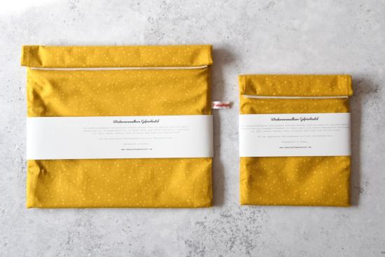 Gefrierbeutel wiederverwendbar, nachhaltig - "Yellow dottie"