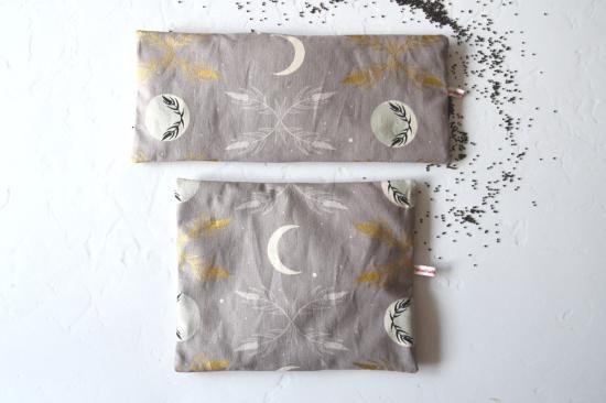 Körnerkissen, Rapssamenkissen "Erntemond auf graulila"