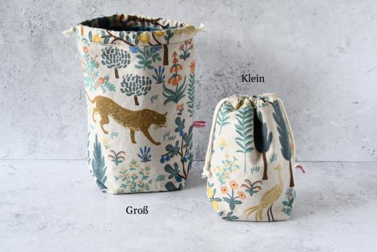 Preview: Kinchaku Beutel, Reisebeutel, nachhaltig Reisen - "Hiroko"