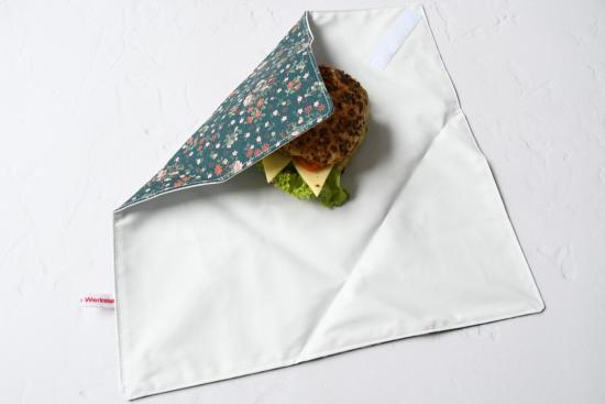 Preview: Sandwich-Wrap "Blümchen auf petrol"