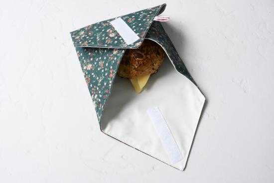 Preview: Sandwich-Wrap "Blümchen auf petrol"