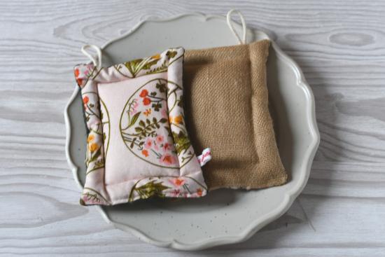 Spülschwamm, Scheuerschwamm,  2er Set - "Blumenkränze auf rosa"