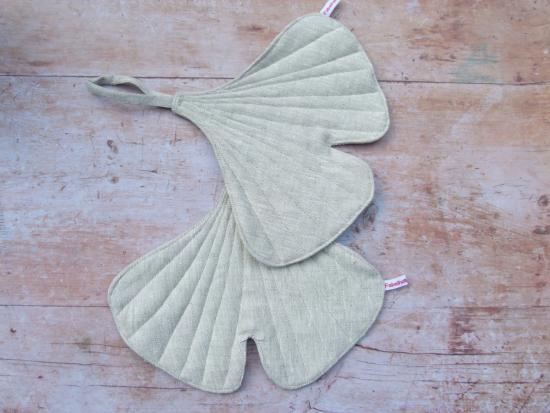 Topflappen aus Leinen (Ginkgo Leinen natur)