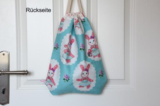 Turnbeutel für Kinder "Rosa Häschen"