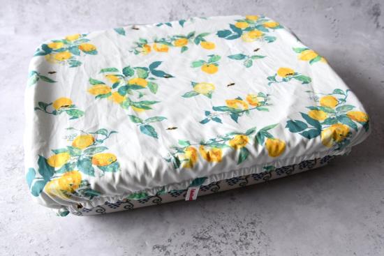 Preview: Rechteckige Abdeckhaube "Capri-Zitronen"