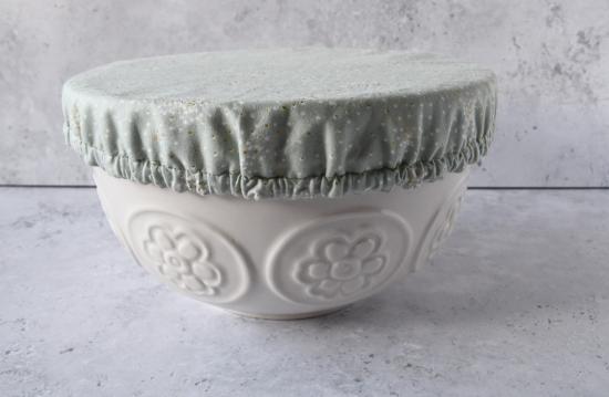 Schüsselhaube "Glitter auf hellmint"