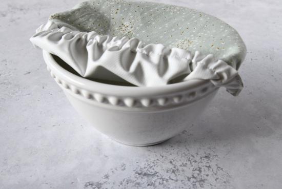 Schüsselhaube "Glitter auf hellmint"