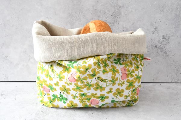 Brotbeutel, Aufbewahren von Brot - "Grashüpfer im Klee"