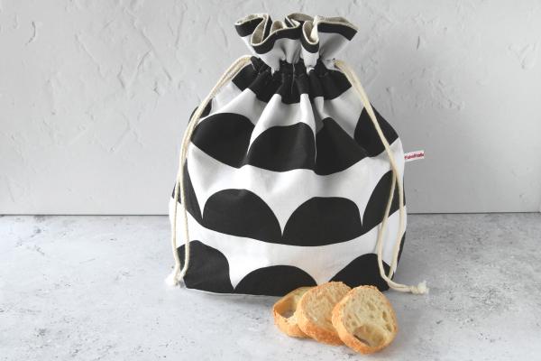 Brötchenbeutel 3 in 1 "Halbkreise schwarz-weiß"