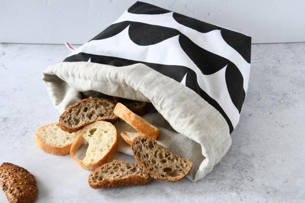 Brötchenbeutel 3 in 1 "Halbkreise schwarz-weiß"