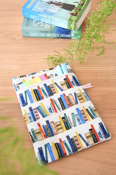 Buchtasche, Buchhülle - "Buchclub - creme"