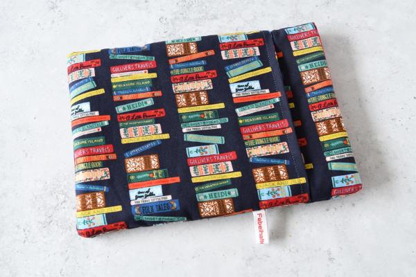 Buchtasche, Buchhülle - "Buchclub - dunkelblau"