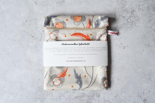 Gefrierbeutel wiederverwendbar, zero waste  - "Blumengesichter"