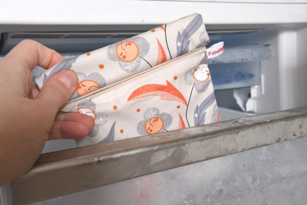 Gefrierbeutel wiederverwendbar, zero waste  - "Blumengesichter"