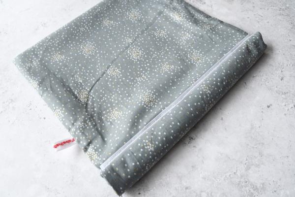 Gefrierbeutel wiederverwendbar, zero waste - "Glitter auf grau"