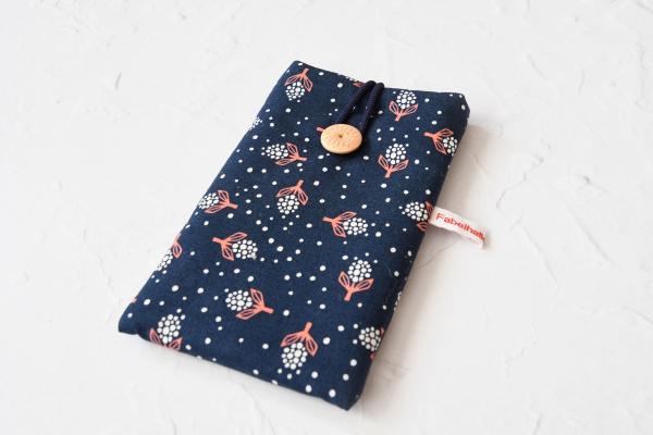 Handytasche "Abstrakte Blumen auf dunkelblau"