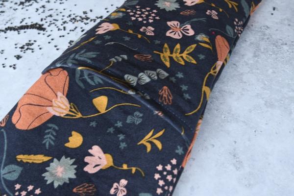 Rapssamenkissen "Herbstliche Blumen auf blau"