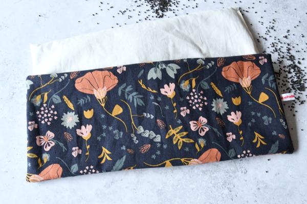 Rapssamenkissen "Herbstliche Blumen auf blau"