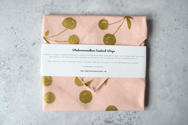 Sandwich-Wrap "Goldene Kirschen auf rosa"
