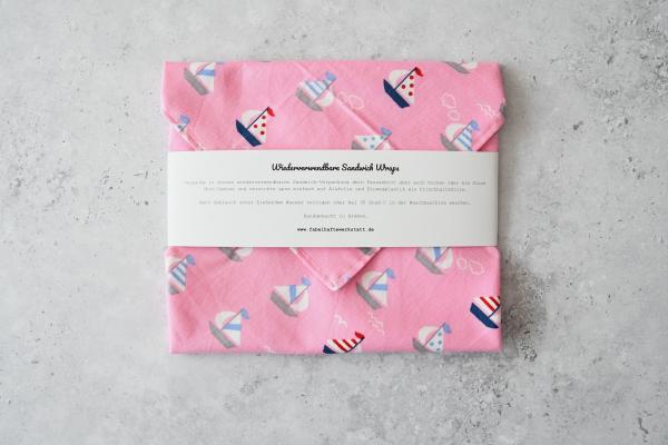 Sandwich-Wrap "Segelboote auf rosa"