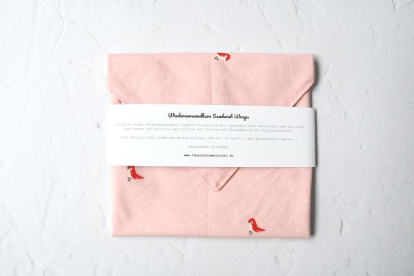 Sandwich-Wrap "Vögelchen auf rosa"