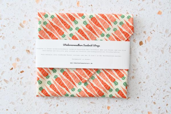 Sandwich-Wrap "Möhren auf weiß"