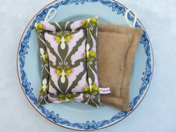 Schwamm-Set "Lila Schmetterlinge auf grau"