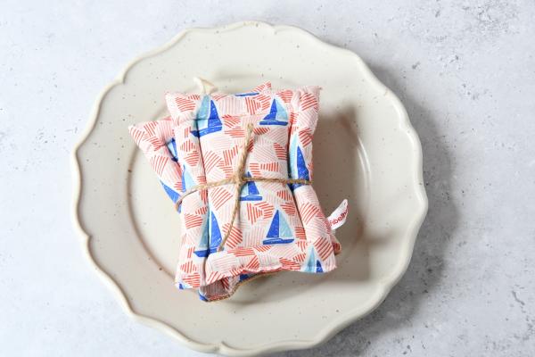 Spülschwamm, Scheuerschwamm, 2er Set - "Blaue Segelboote"