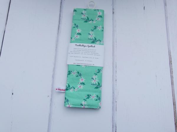 Spültuch, Putztuch  - "Blumenkränze auf mint"