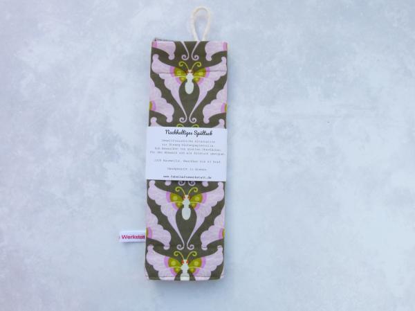 Spüllappen, Reinigungstuch - "Lila Schmetterlinge auf grau"