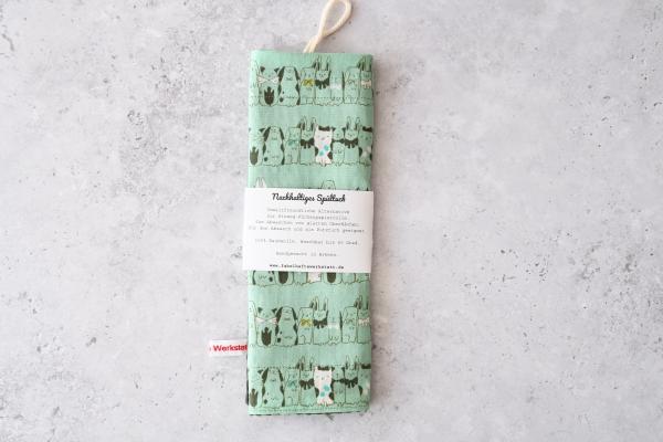 Spüllappen, Putztuch - "Lustige Tiere auf mint"
