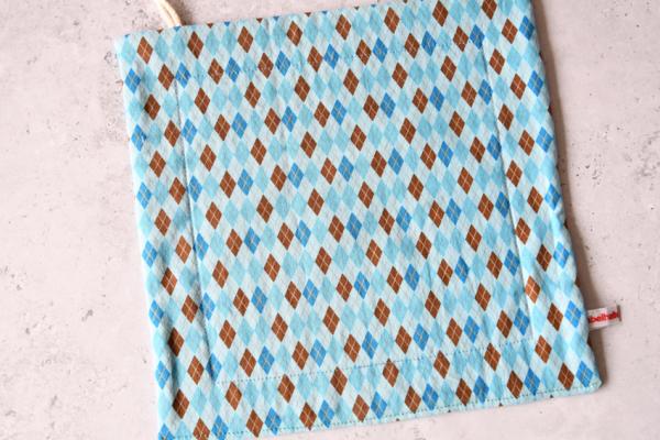 Spüllappen, Putztuch - "Rautenmuster auf blau"