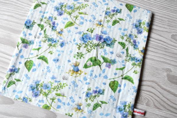 Spültuch, Putztuch - "Blaue Hortensien auf weiß"