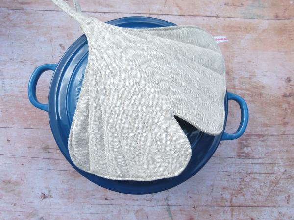 Topflappen aus Leinen (Ginkgo Leinen natur)