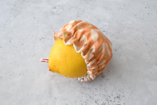 Schüsselhaube "Blätterranken auf Apricot"