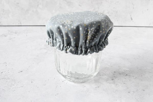 Schüsselhaube "Glitter auf grau"