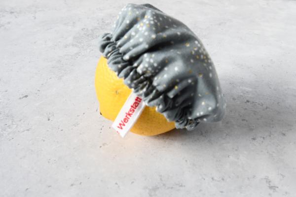 Schüsselhaube "Glitter auf grau"