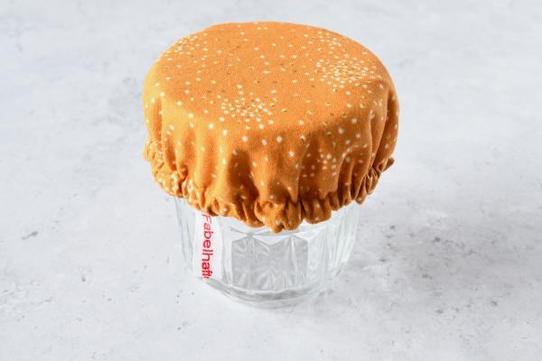 Schüsselhaube "Glitter auf curry"
