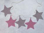 Girlande "Sterne grau-rosa"